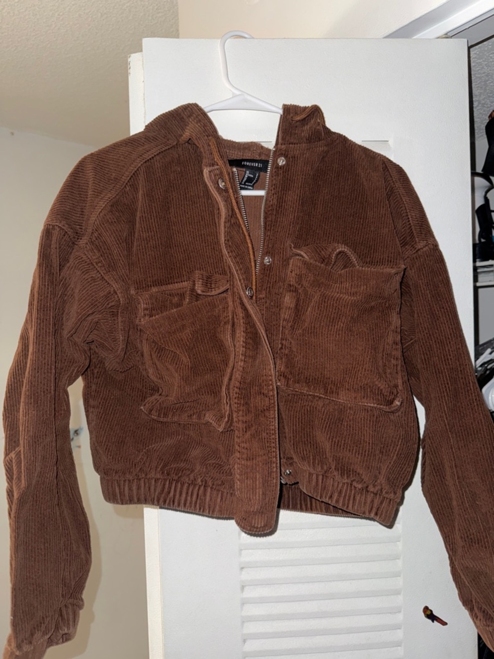 Forever 21 Chocolate Brown Corduroy Utility Jacket